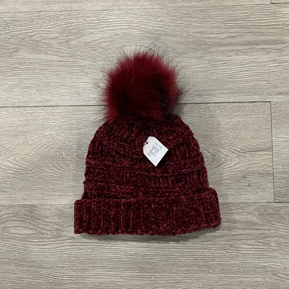 Soft Maroon Pompom Beanie
